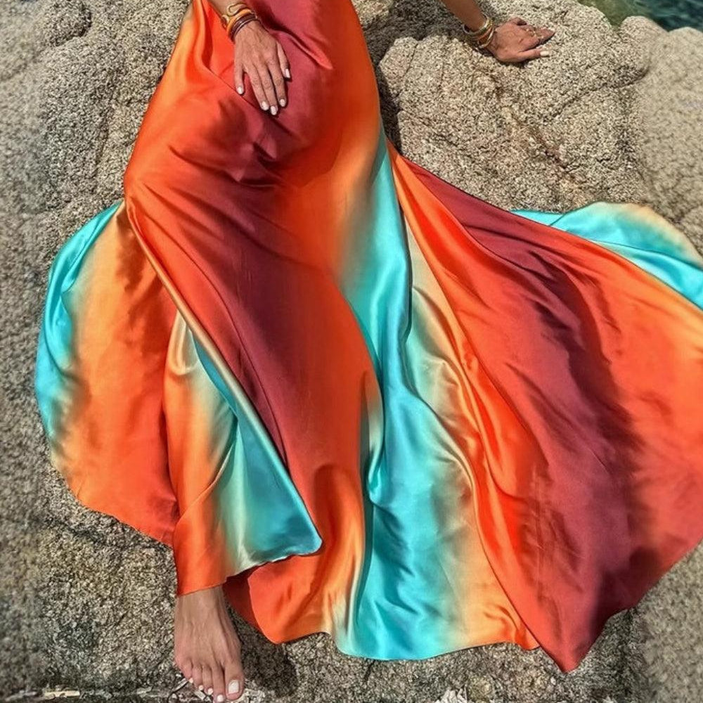 Women's Maxi Beach Gradient Sling Dress for Elegant and Comfortable