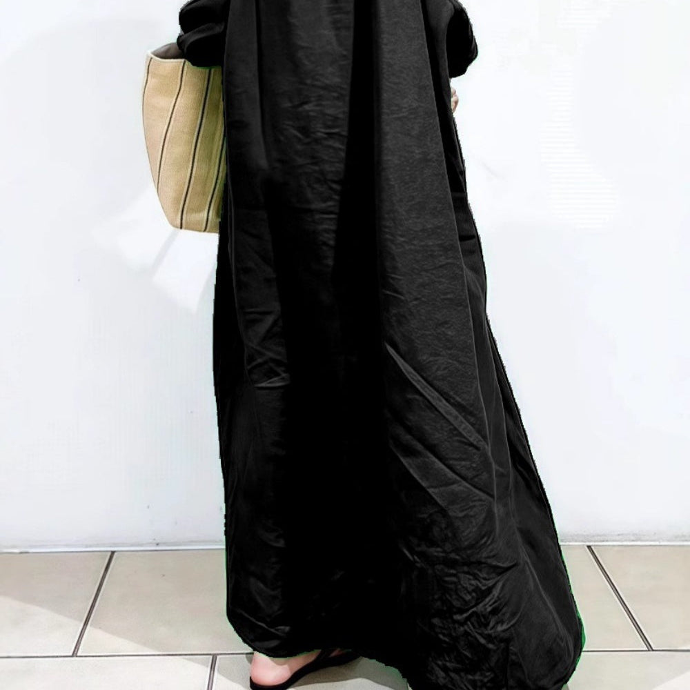 Women's Casual loose-flowing off-the-shoulder dress in solid color