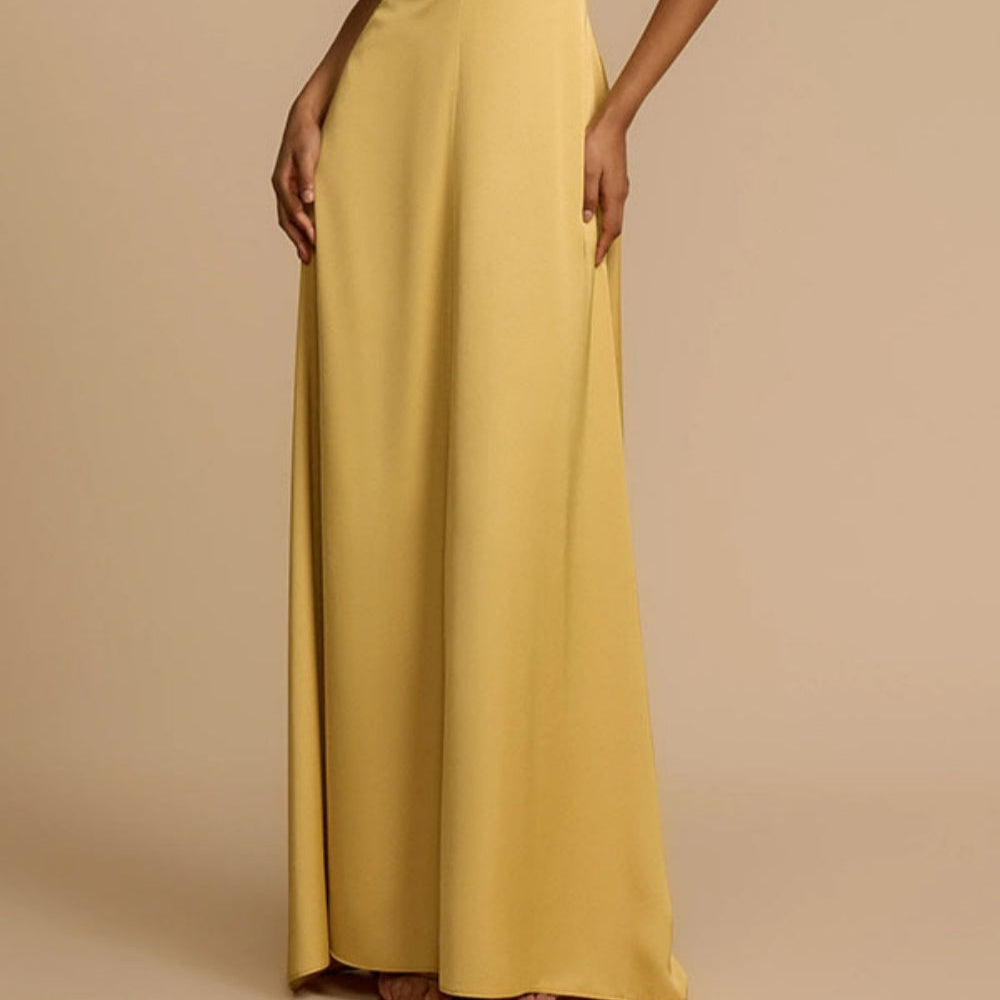 Women's Elegant Backless V-Neck Satin Evening Gown for a Stunning and
