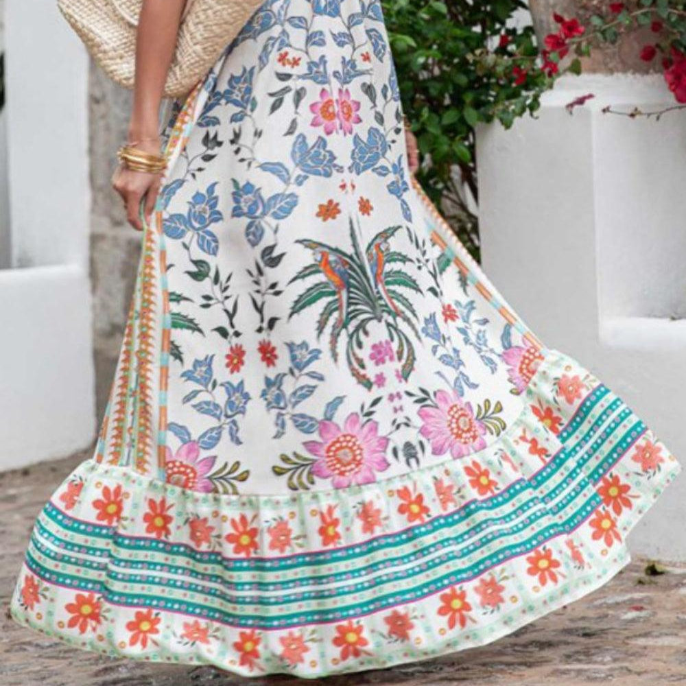 Women's Plus Size Printed Long Sleeve Party Dress