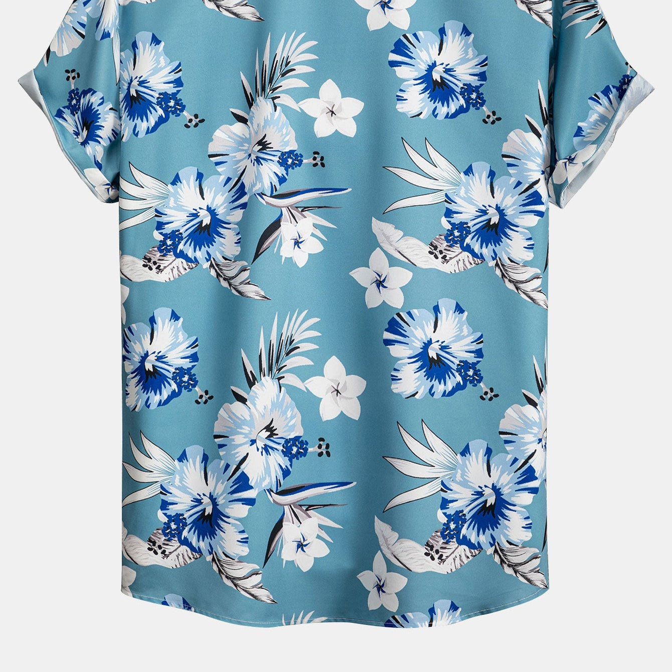 Men's Tropical Floral Print Button-Up Shirt & Swim Shorts Set
