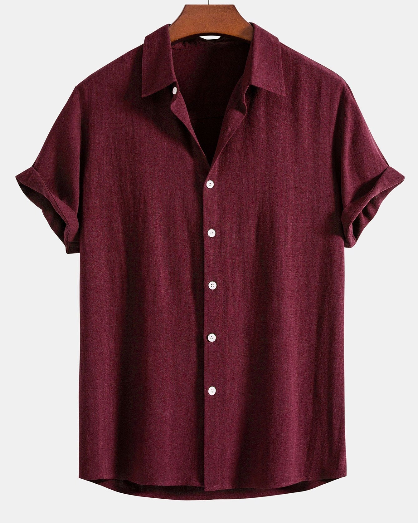 Breathable Linen-Rayon Blend Button-Front Shirt