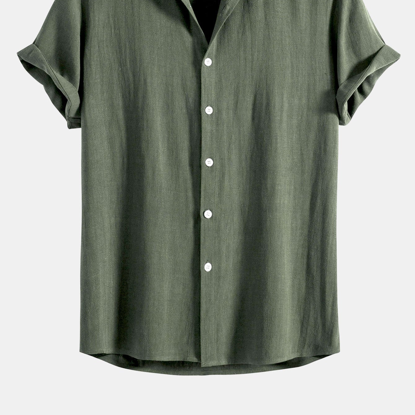 Breathable Linen-Rayon Blend Button-Front Shirt