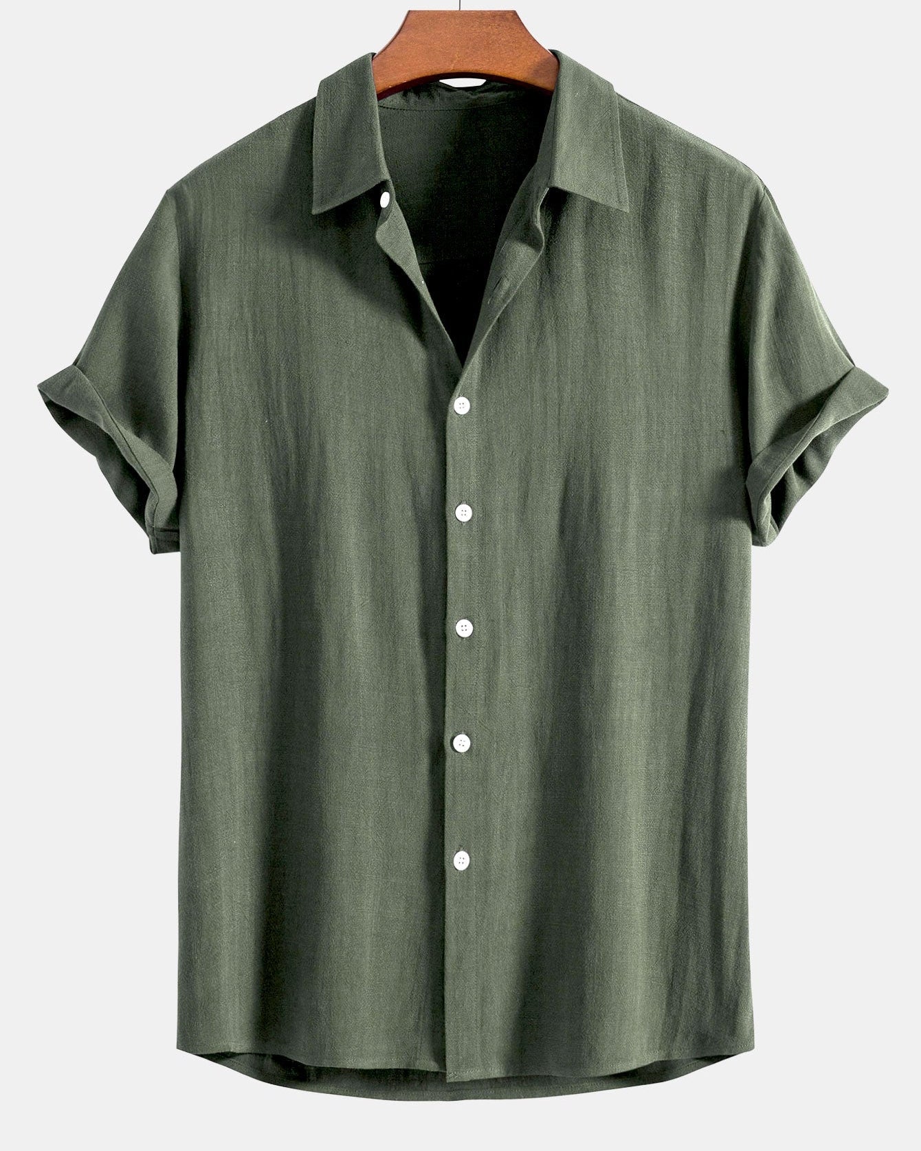 Breathable Linen-Rayon Blend Button-Front Shirt