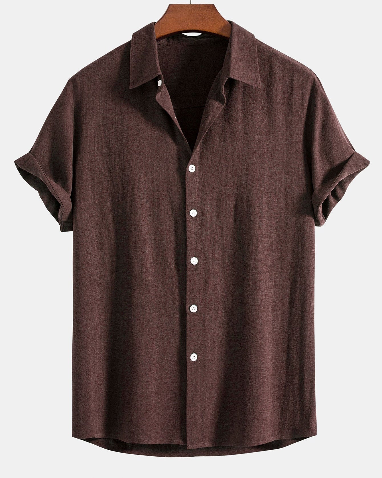 Breathable Linen-Rayon Blend Button-Front Shirt