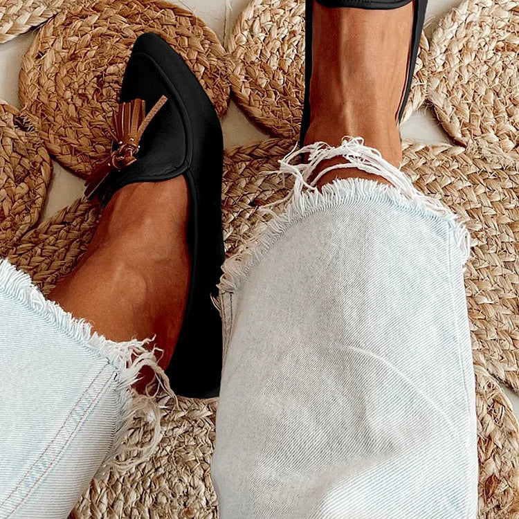 Women's Elegant Pointed-Toe Tassel Loafers
