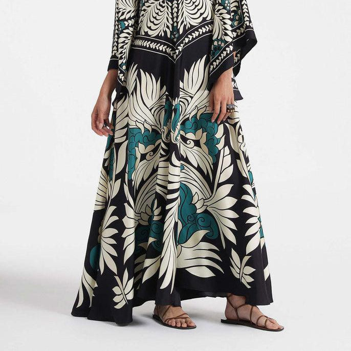 Women's Unique Floral Long Dress, Comfortable and Flattering