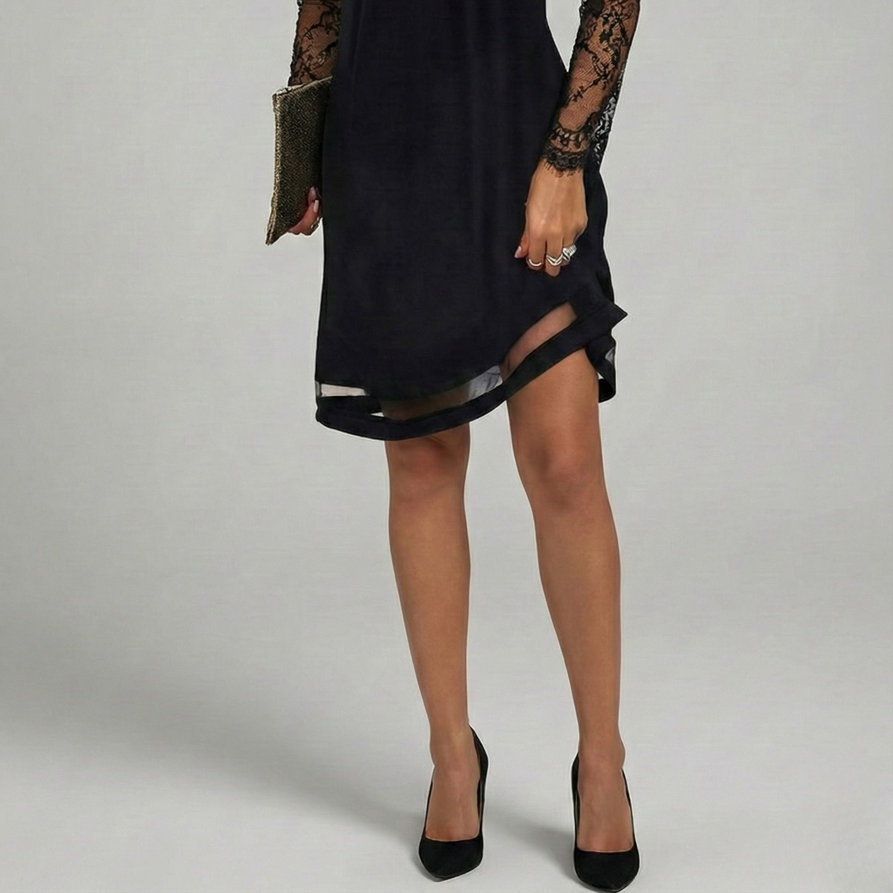 Women's Graceful Lace Midi Dress