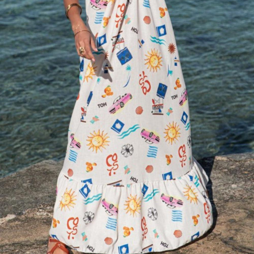 Women's Plus Size Printed Long Sleeve Party Dress