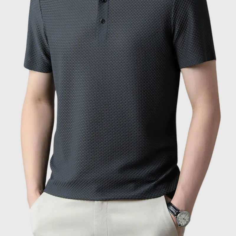 Men's Silk Polo with Anti-Stain Protection