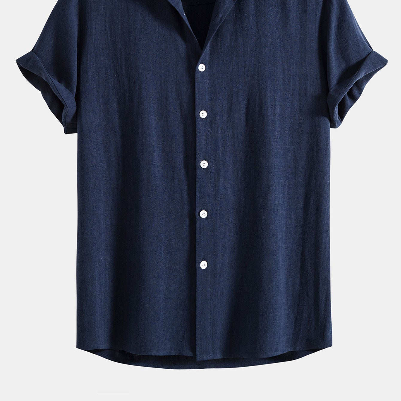 Breathable Linen-Rayon Blend Button-Front Shirt