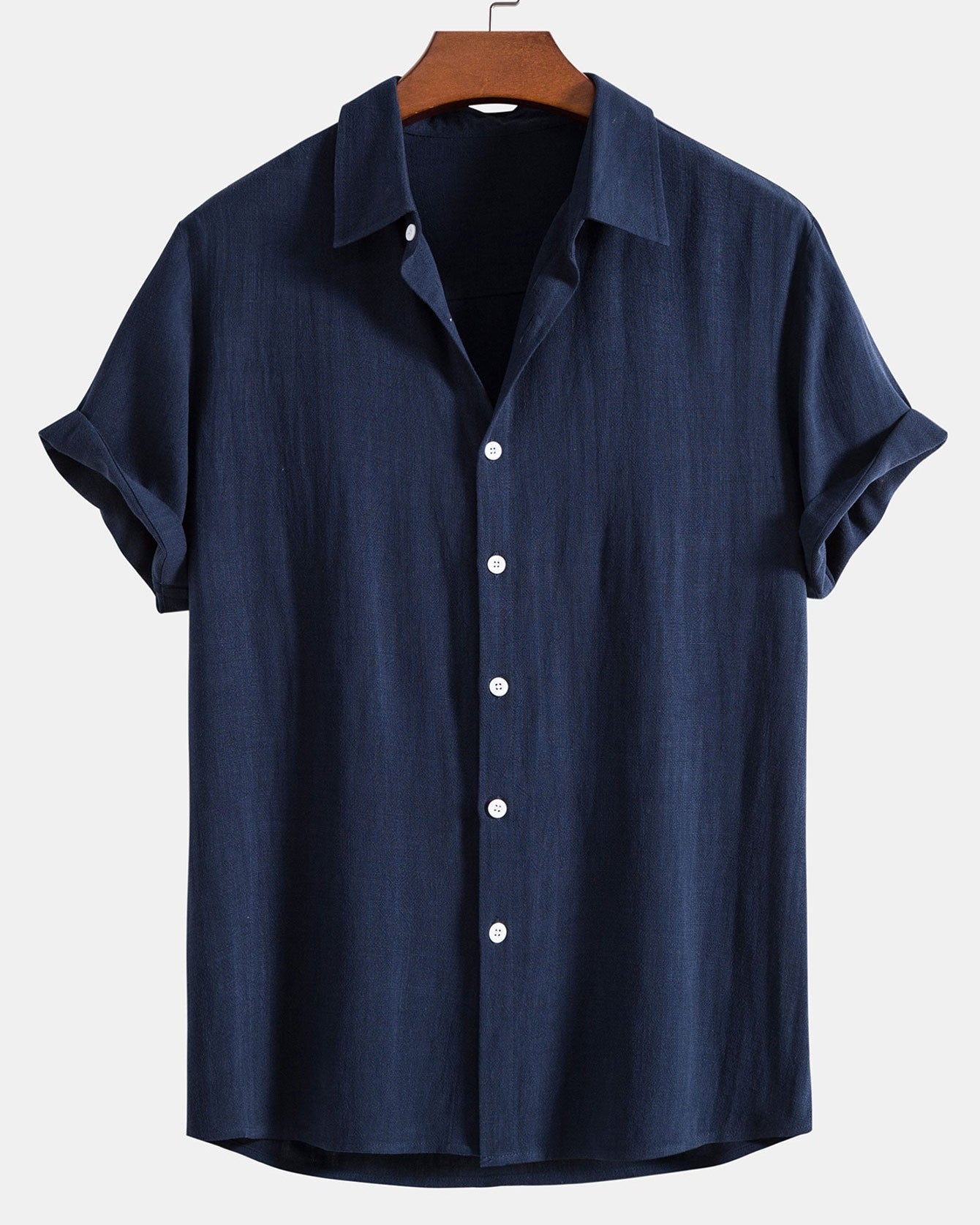 Breathable Linen-Rayon Blend Button-Front Shirt