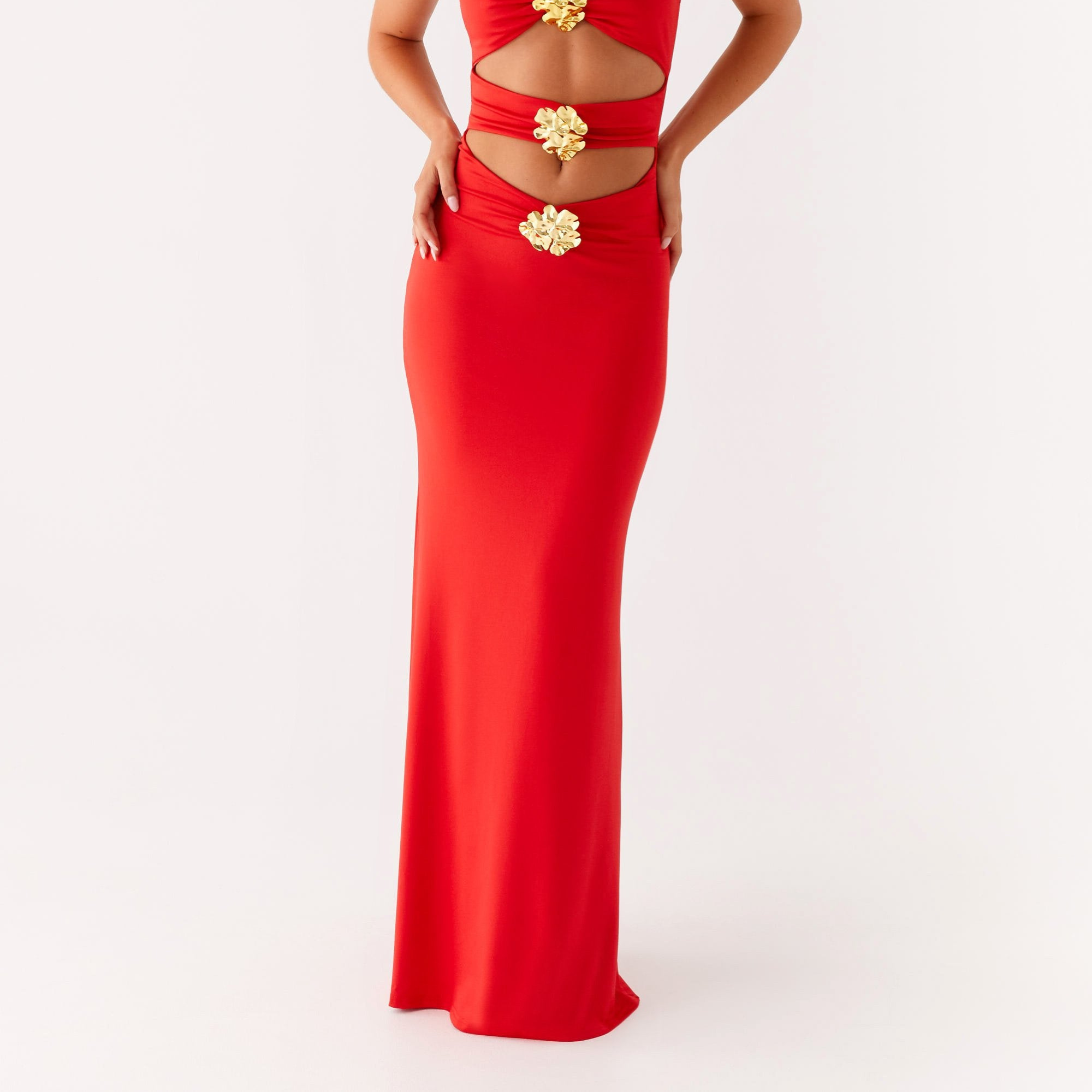 Scarlet Bloom Dress - Bold, Radiant Red Elegance