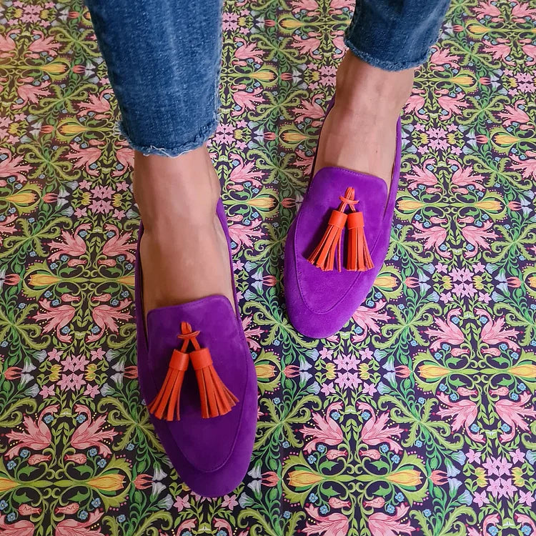 Women's Purple Tassel-Trimmed Loafers