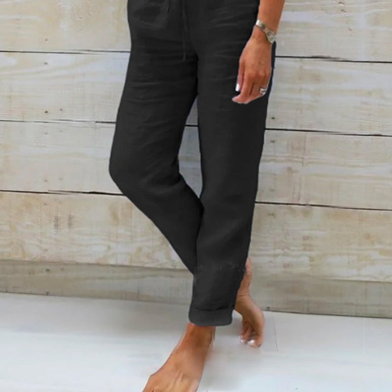 Serena - Relaxed Linen Trousers - Alurea & Co.