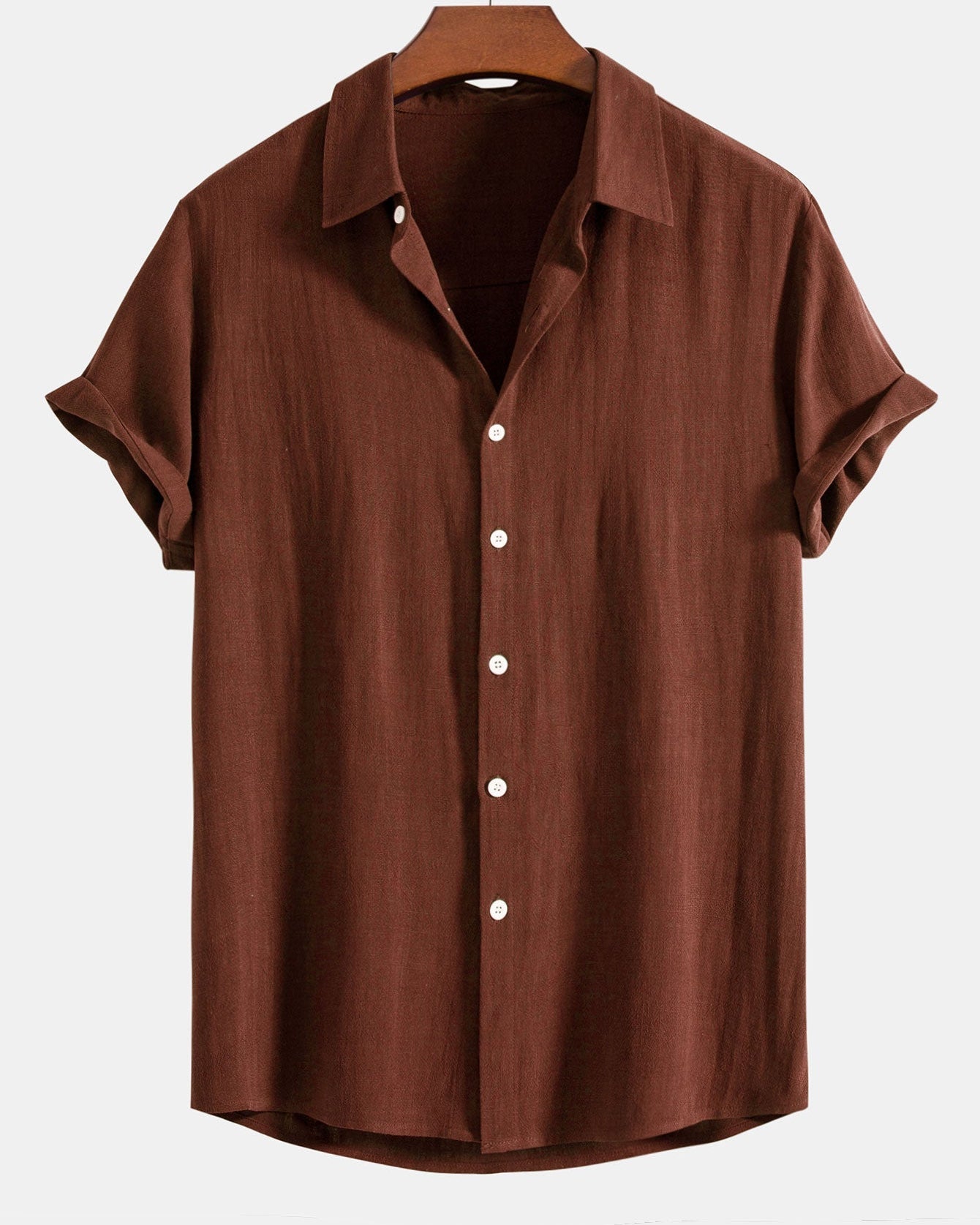 Breathable Linen-Rayon Blend Button-Front Shirt