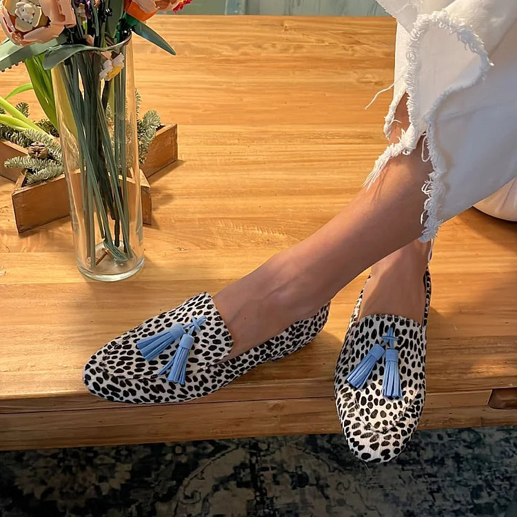 Women's Tassel Spotted Loafers - Bold, Eye-Catching Style