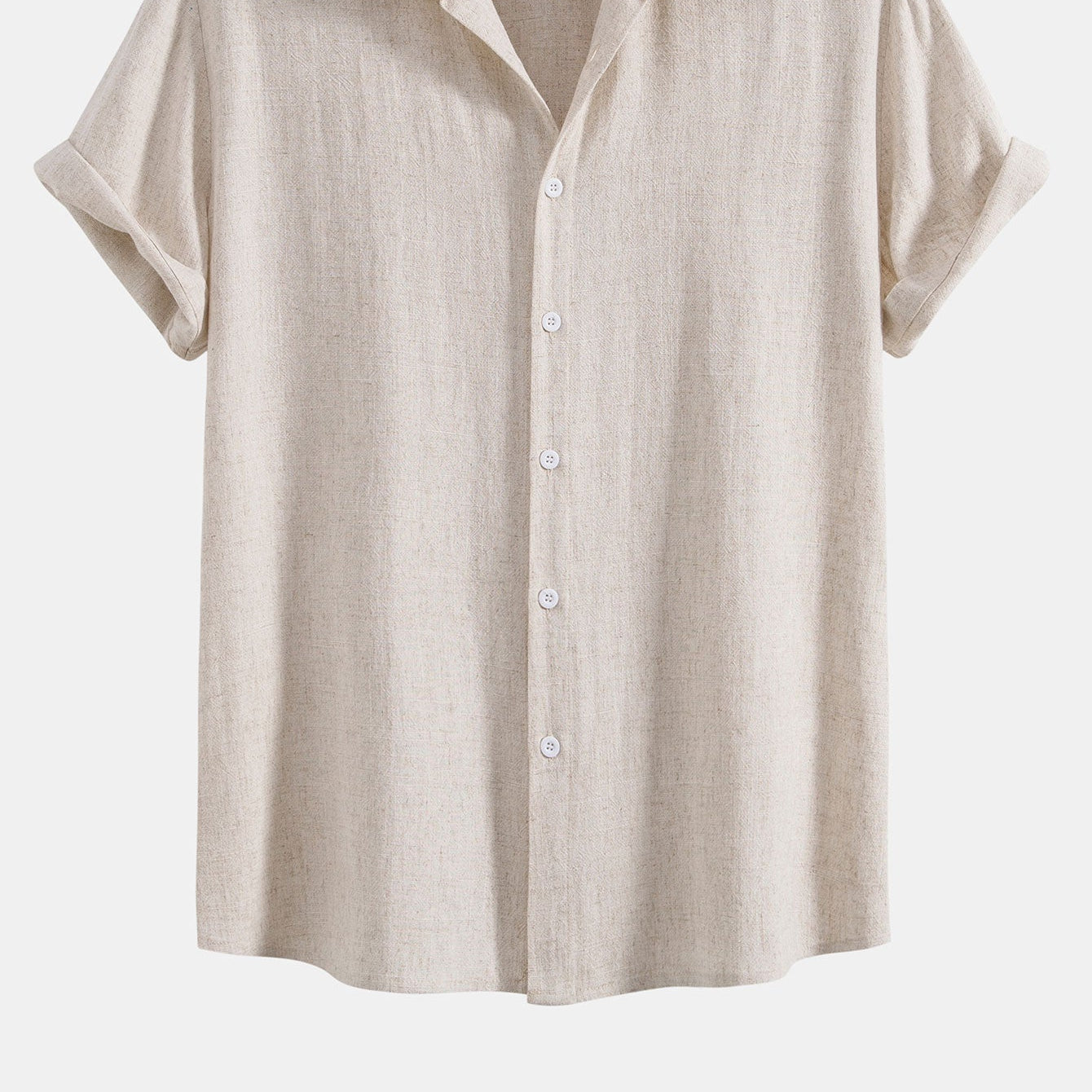 Breathable Linen-Rayon Blend Button-Front Shirt