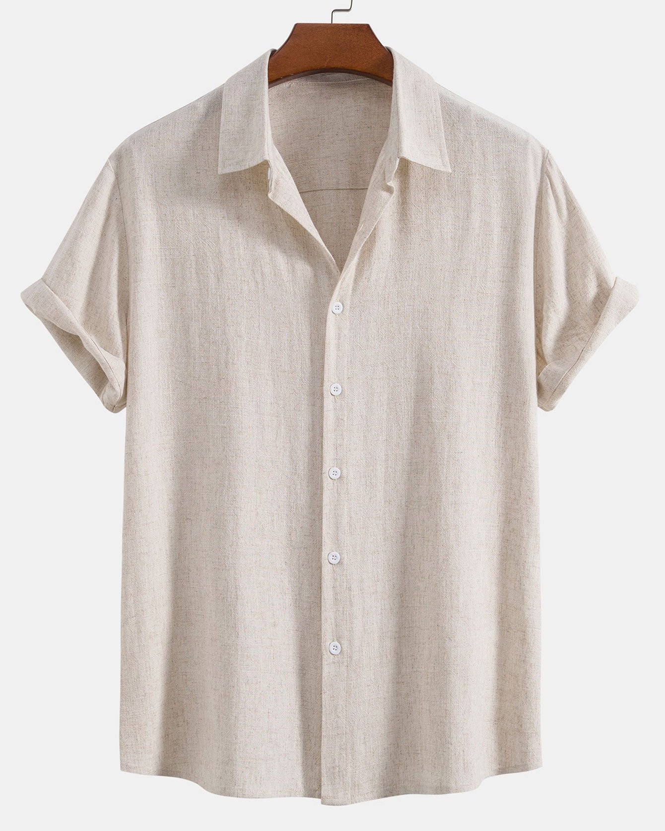Breathable Linen-Rayon Blend Button-Front Shirt