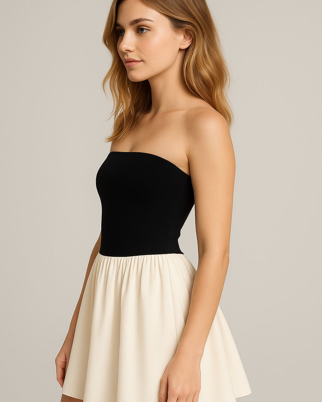 Elowen | Elegant bandeau-top med udstående miniskørt - - Elowen | Elegant bandeau-top med udstående miniskørt- €25 - {{ product_tags }