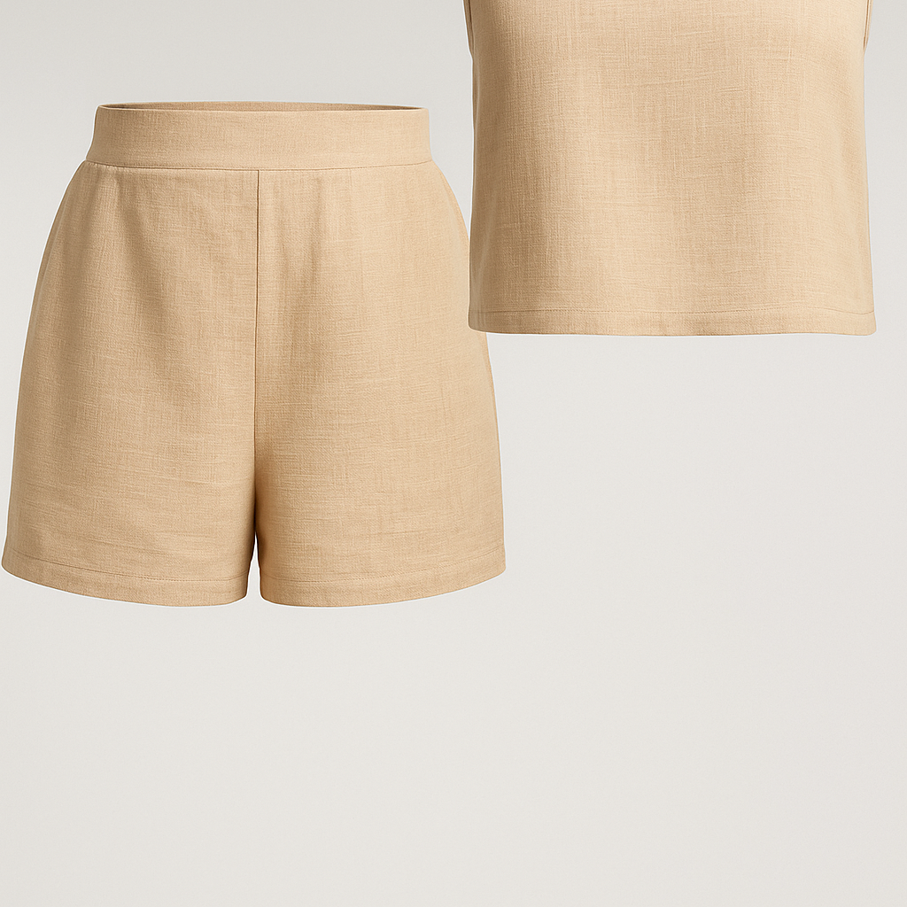 Diara | Sæt til sommer uden arme i to dele - Albicocca - Diara | Sæt til sommer uden arme i to dele - €25 - {{ product_tags }