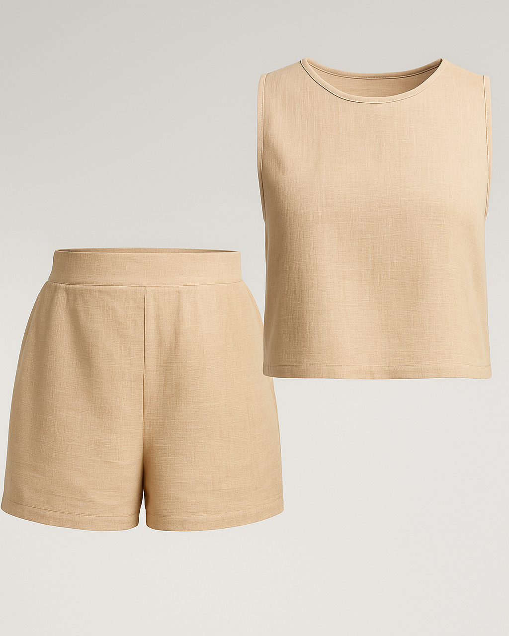 Diara | Sæt til sommer uden arme i to dele - Albicocca - Diara | Sæt til sommer uden arme i to dele - €25 - {{ product_tags }