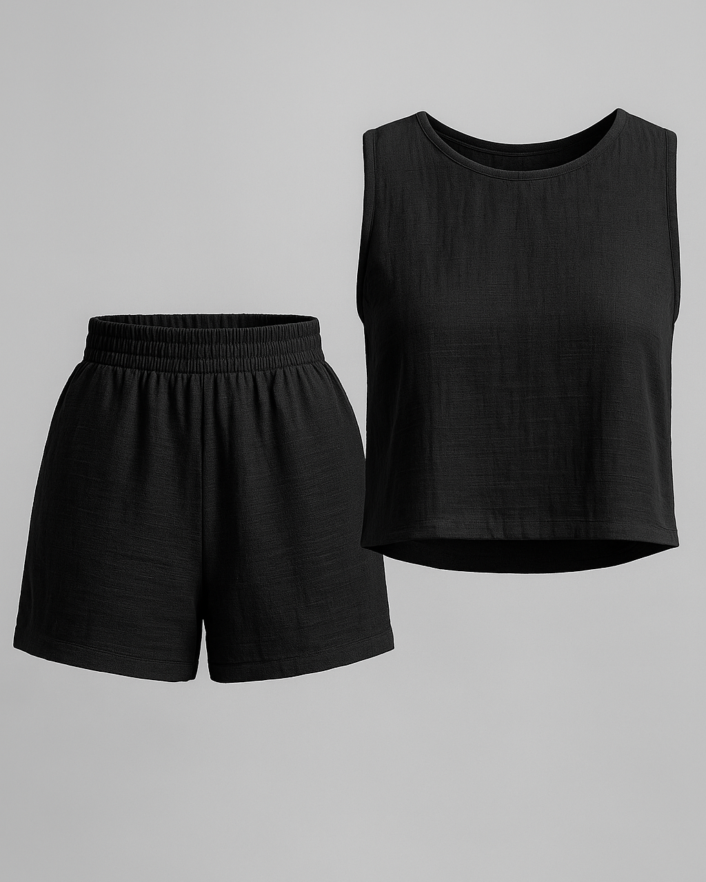 Diara | Sæt til sommer uden arme i to dele - Nero - Diara | Sæt til sommer uden arme i to dele - €25 - {{ product_tags }