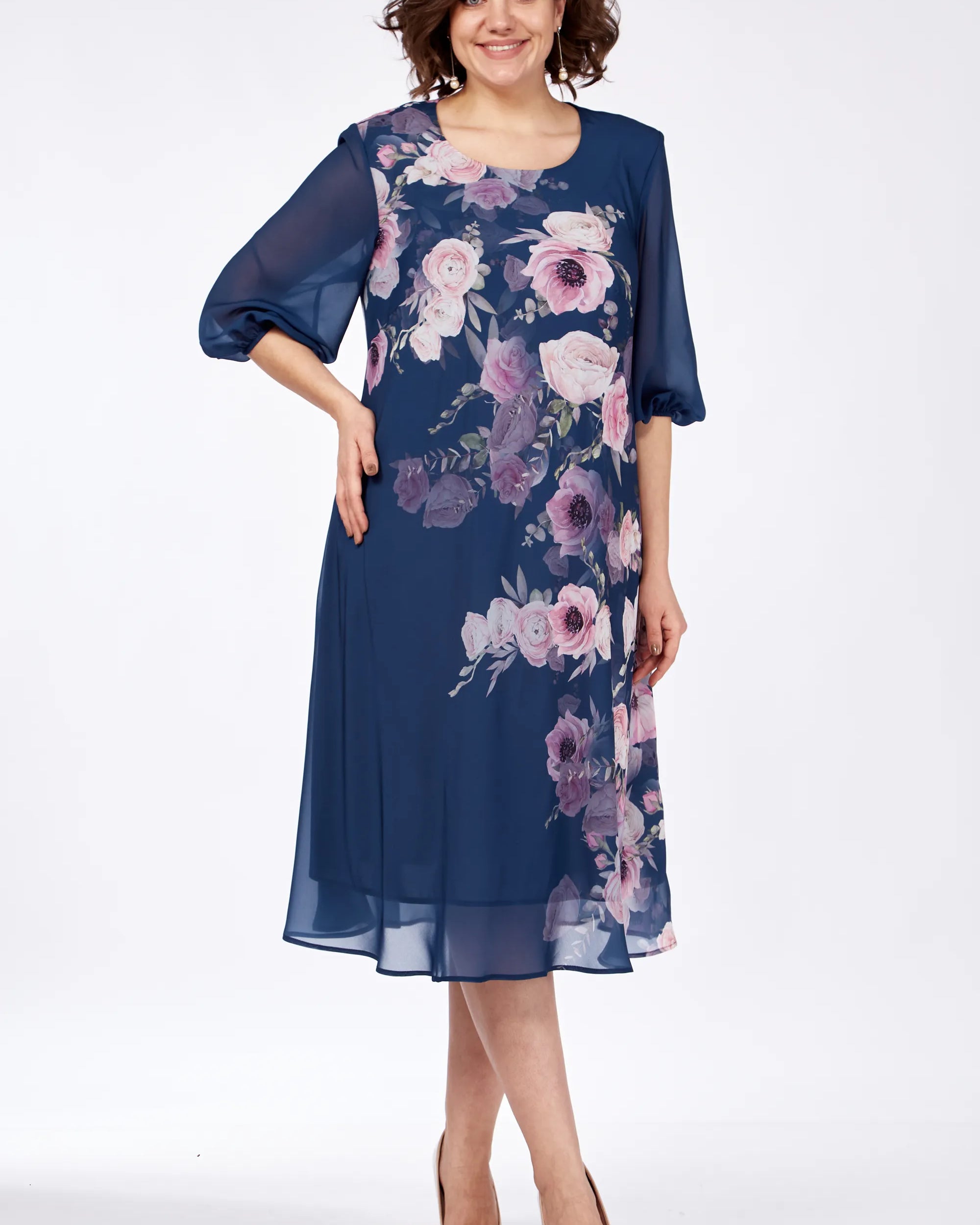 Allison Floral Elegance Dress Red | Cow Clothing