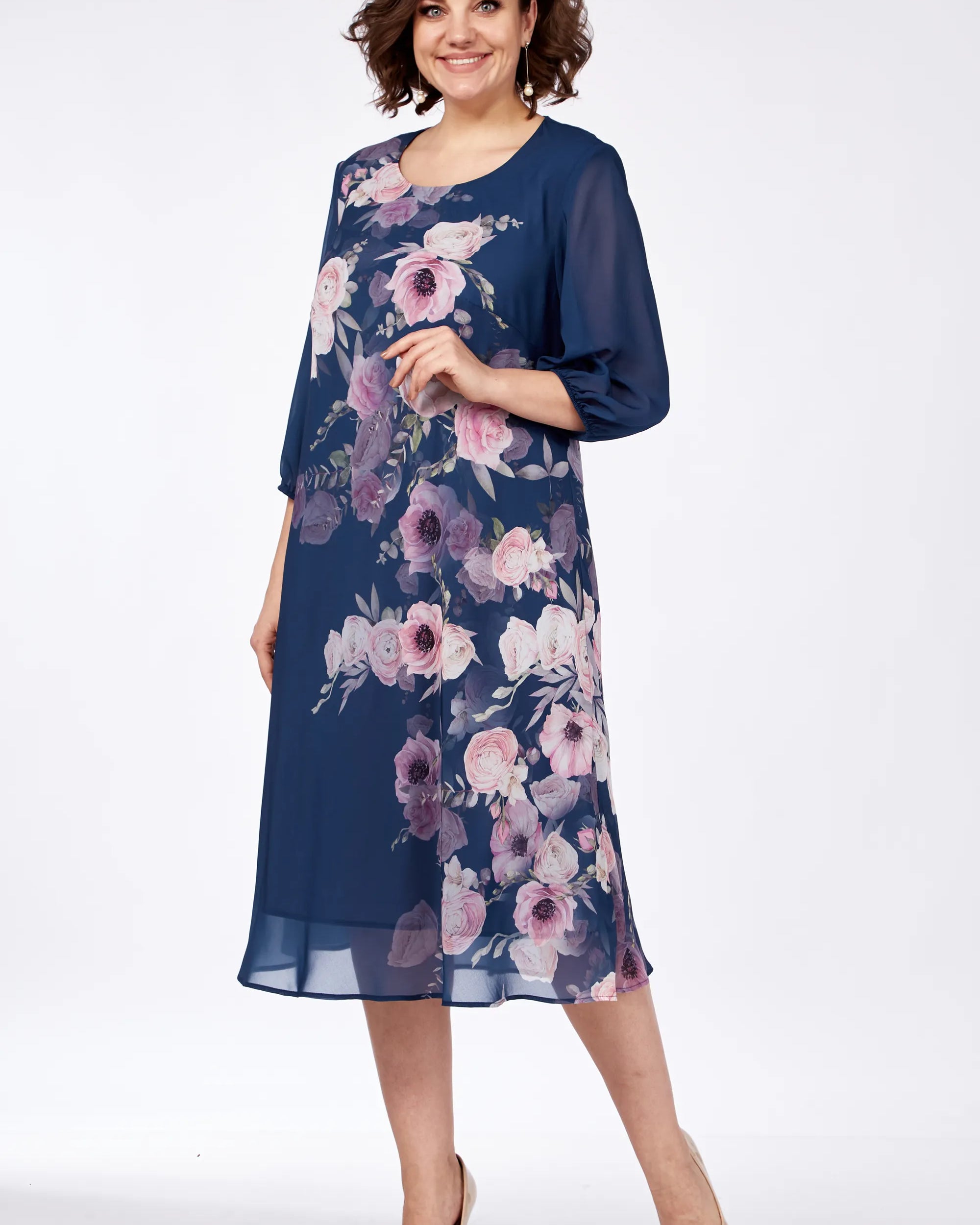 Allison Floral Elegance Dress Red | Cow Clothing