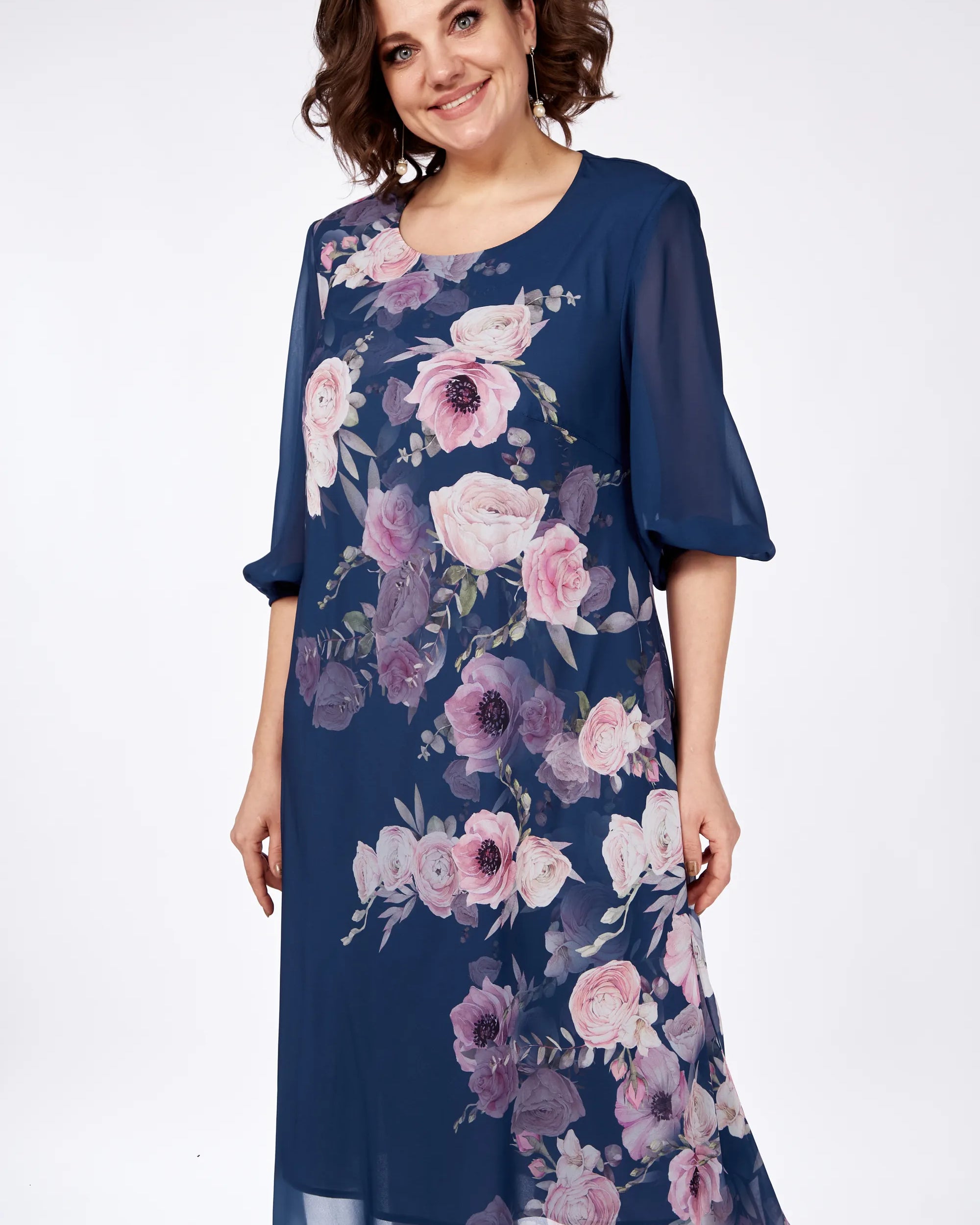 Allison Floral Elegance Dress Red | Cow Clothing