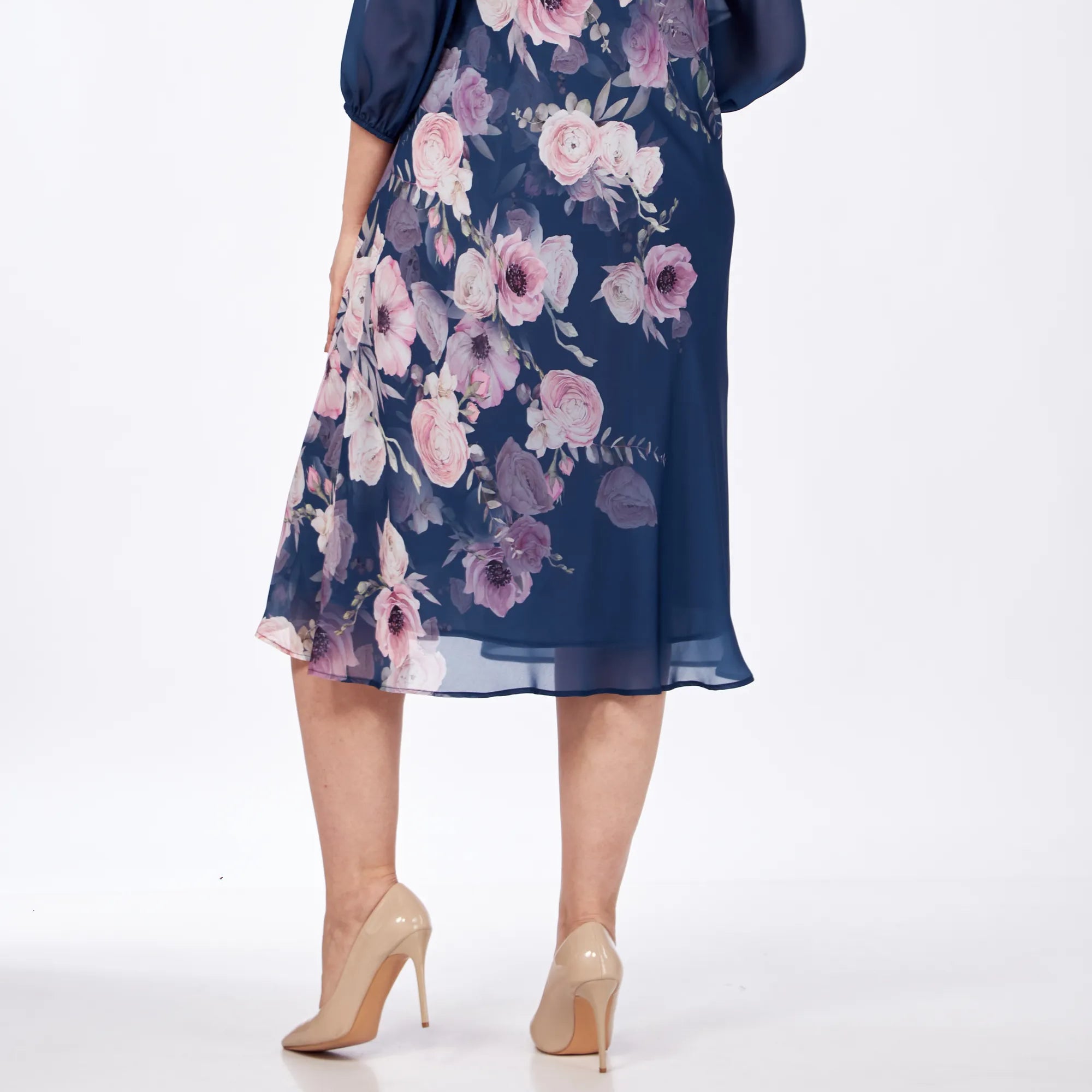 Allison Floral Elegance Dress Red | Cow Clothing