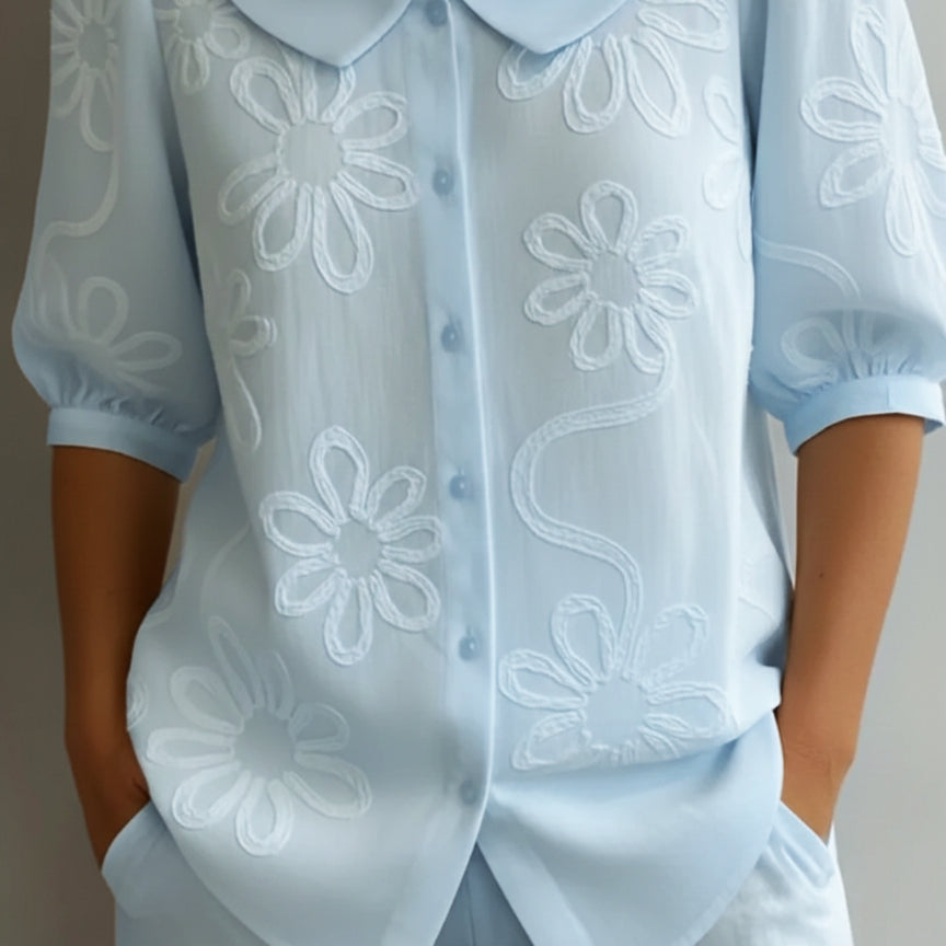 Kayleigh | Light floral blouse natural elegance