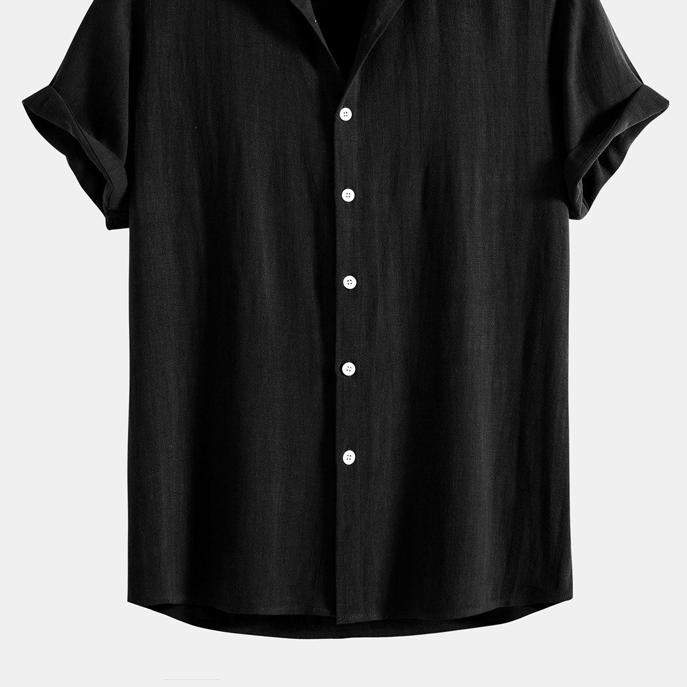 Breathable Linen-Rayon Blend Button-Front Shirt