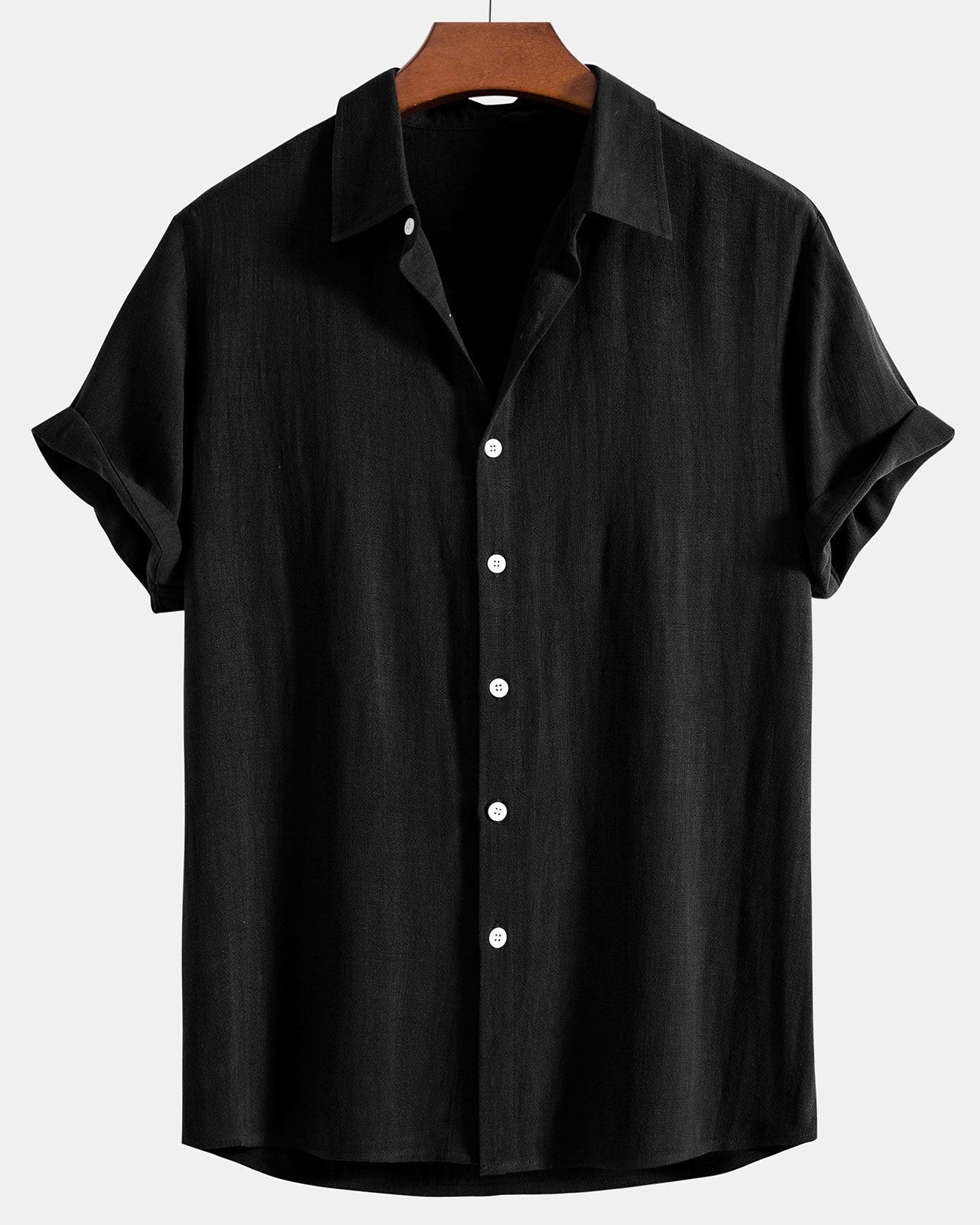Breathable Linen-Rayon Blend Button-Front Shirt