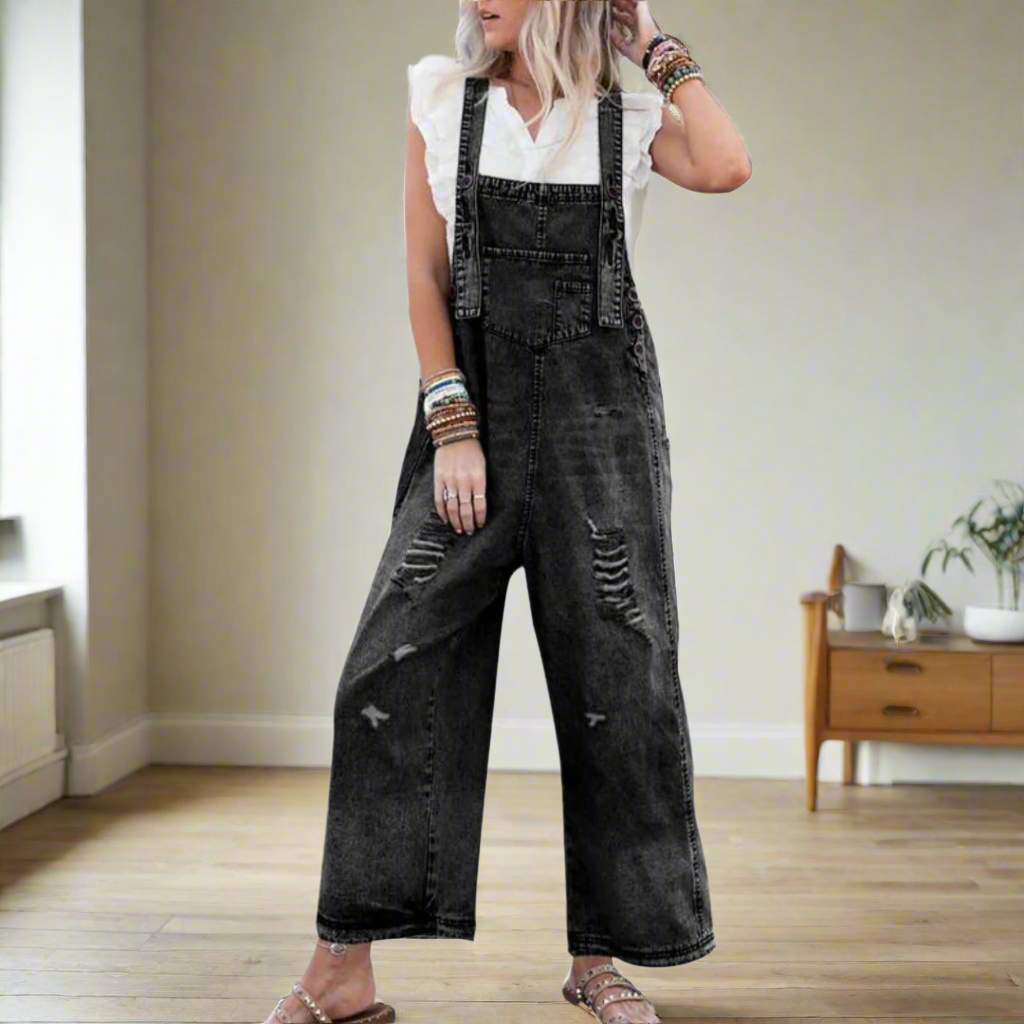 Vintage Wash Adjustable Jumpsuit – Effortless Style & Flattering Fit