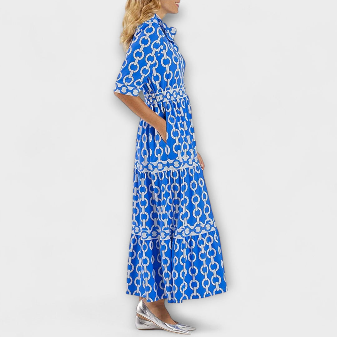 Women's Sheena Chain-Print Midi Dress – Effortlessly Chic