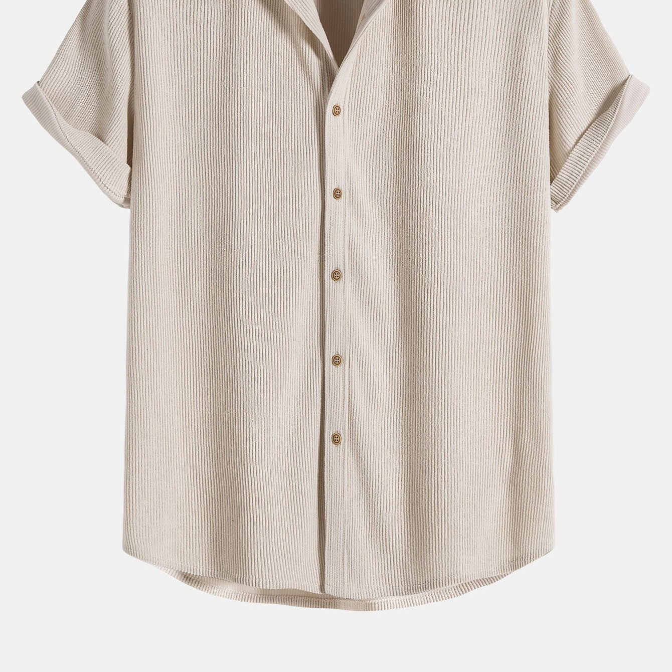 Men's Corduroy Short-Sleeve Button-Up Shirt & Shorts Set
