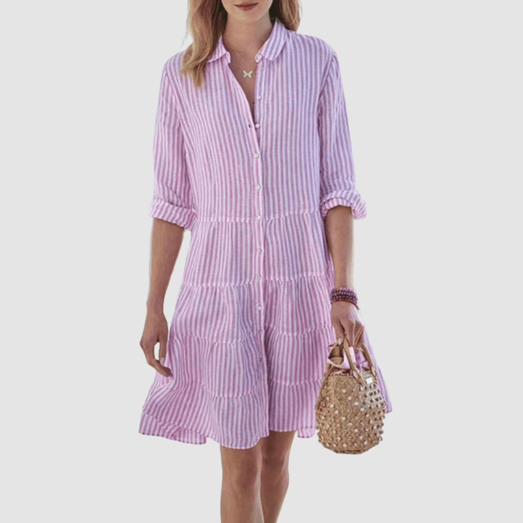 Women's Breezy Striped Dress - Effortless, Flowy Summer Style