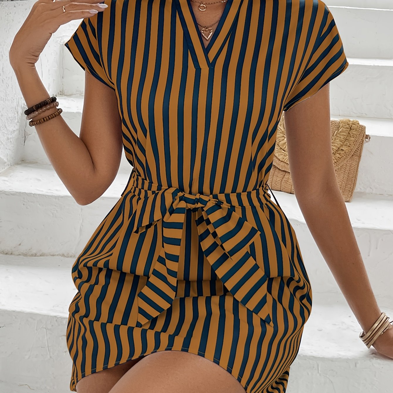 Women's Madelon Casual Striped Dress – Effortless Everyday Style