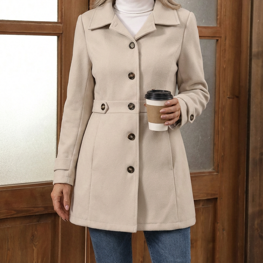 Women's Chic Wool-Blend Coat – Effortless Comfort, Flattering Fit,