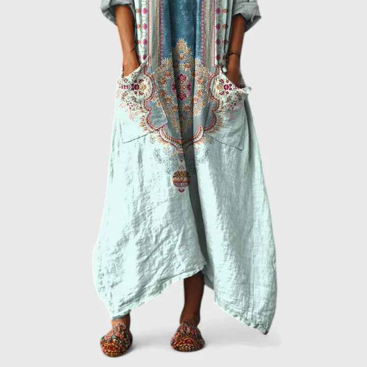 Elodie Embroidered Relaxed-Fit Midi Dress