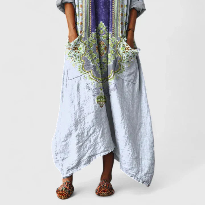 Elodie Embroidered Relaxed-Fit Midi Dress