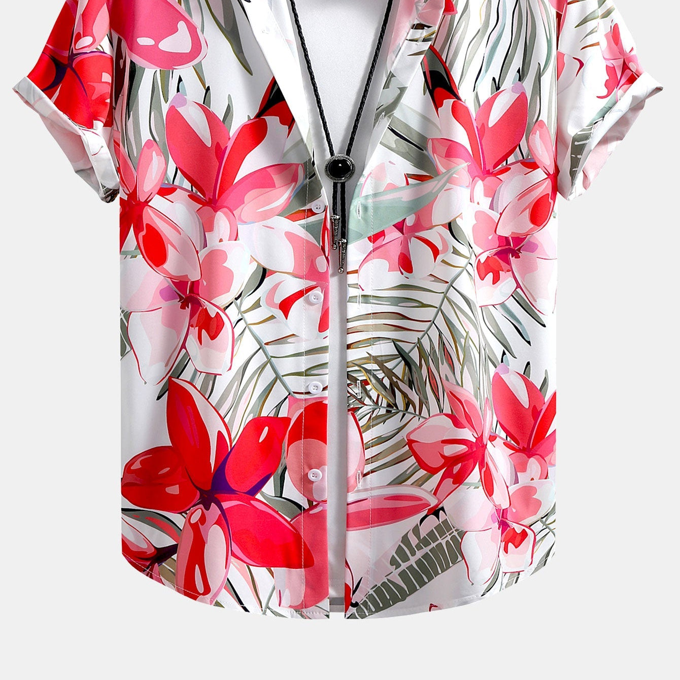 Men's Floral Plant-Print Button-Up Shirt & Swim Shorts Set