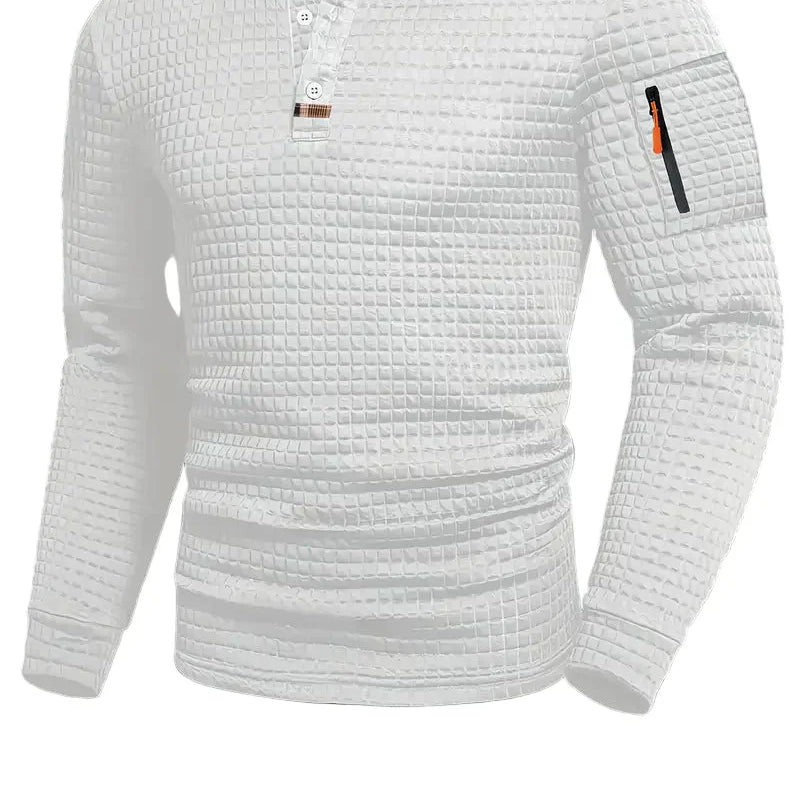 Ephraim Textured Polo Shirt with Sleeve Pocket – Smart, Everyday Comfort