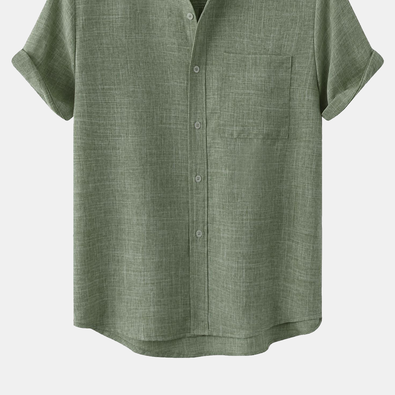 Men's Stand Collar Shirt with Pocket
