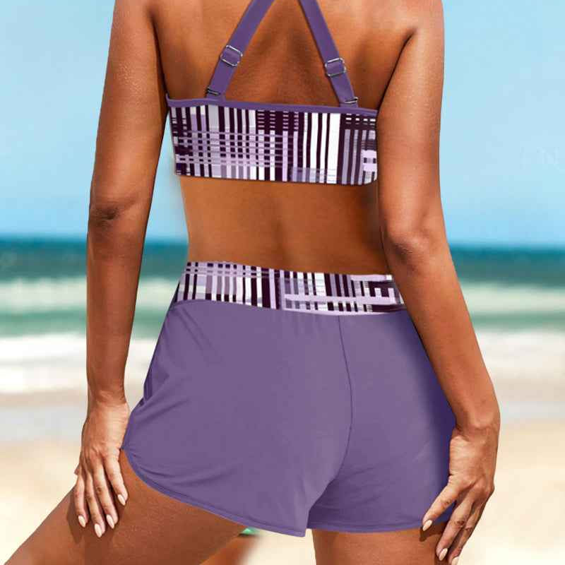 Janette - Hochbund-Bikini mit Rippenmuster
