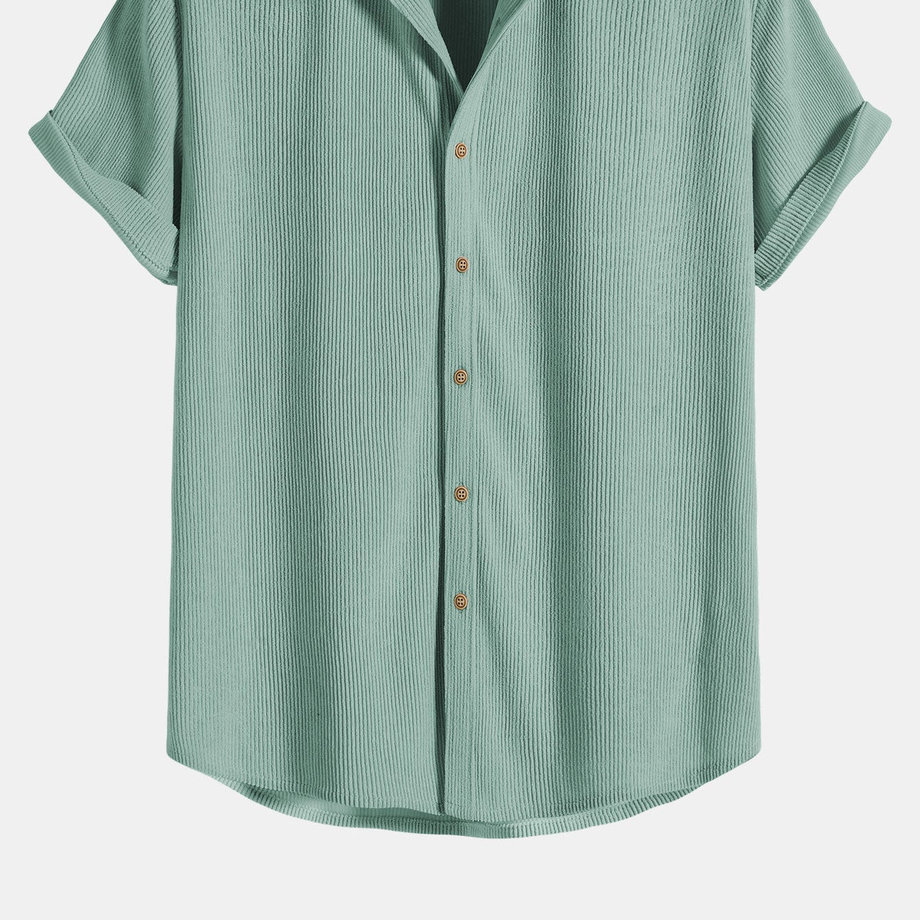 Men's Corduroy Short-Sleeve Button-Up Shirt & Shorts Set