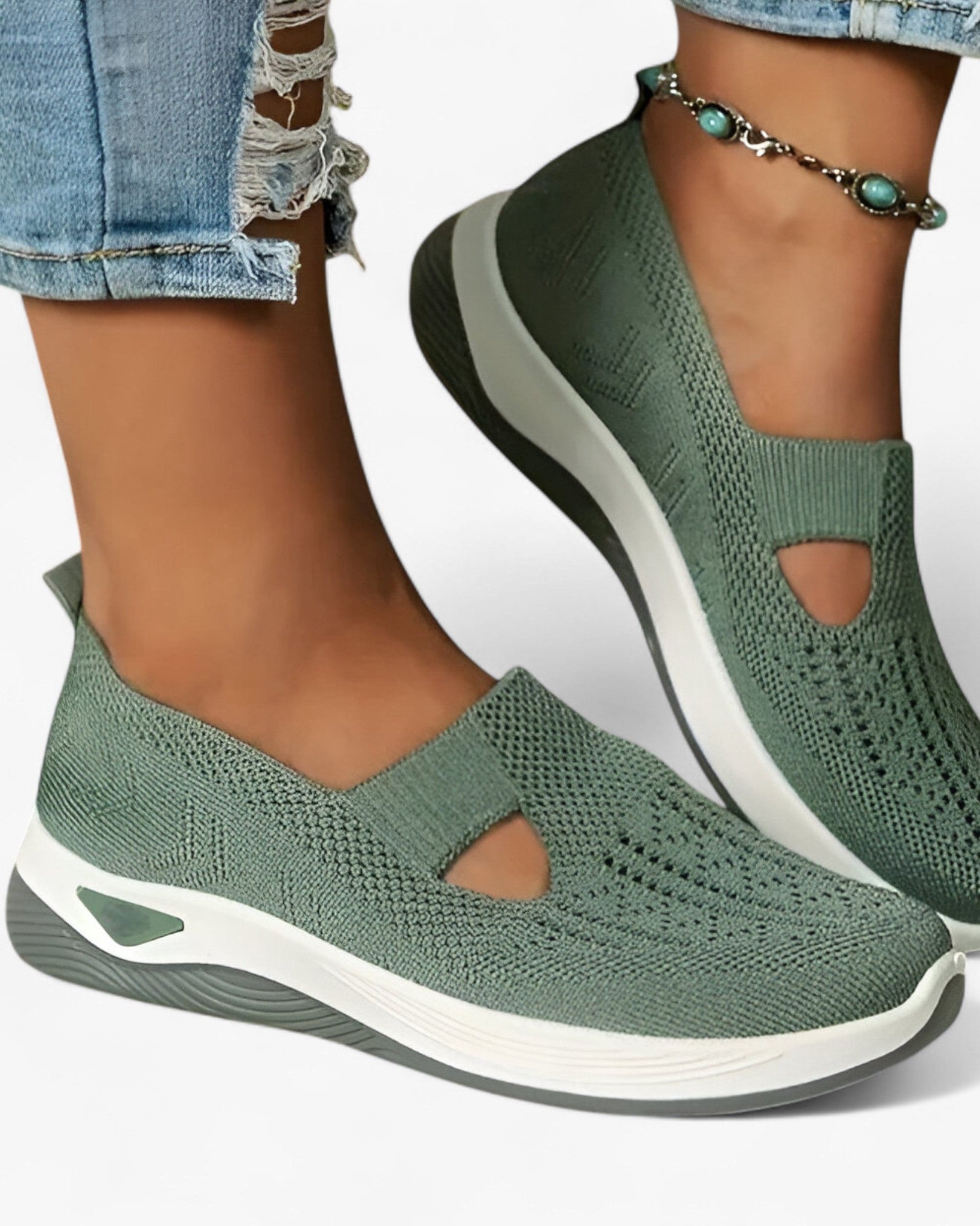 Clare | Bløde sko – Letvægts og støddæmpende - Grøn - shoes - {{ product_tags }