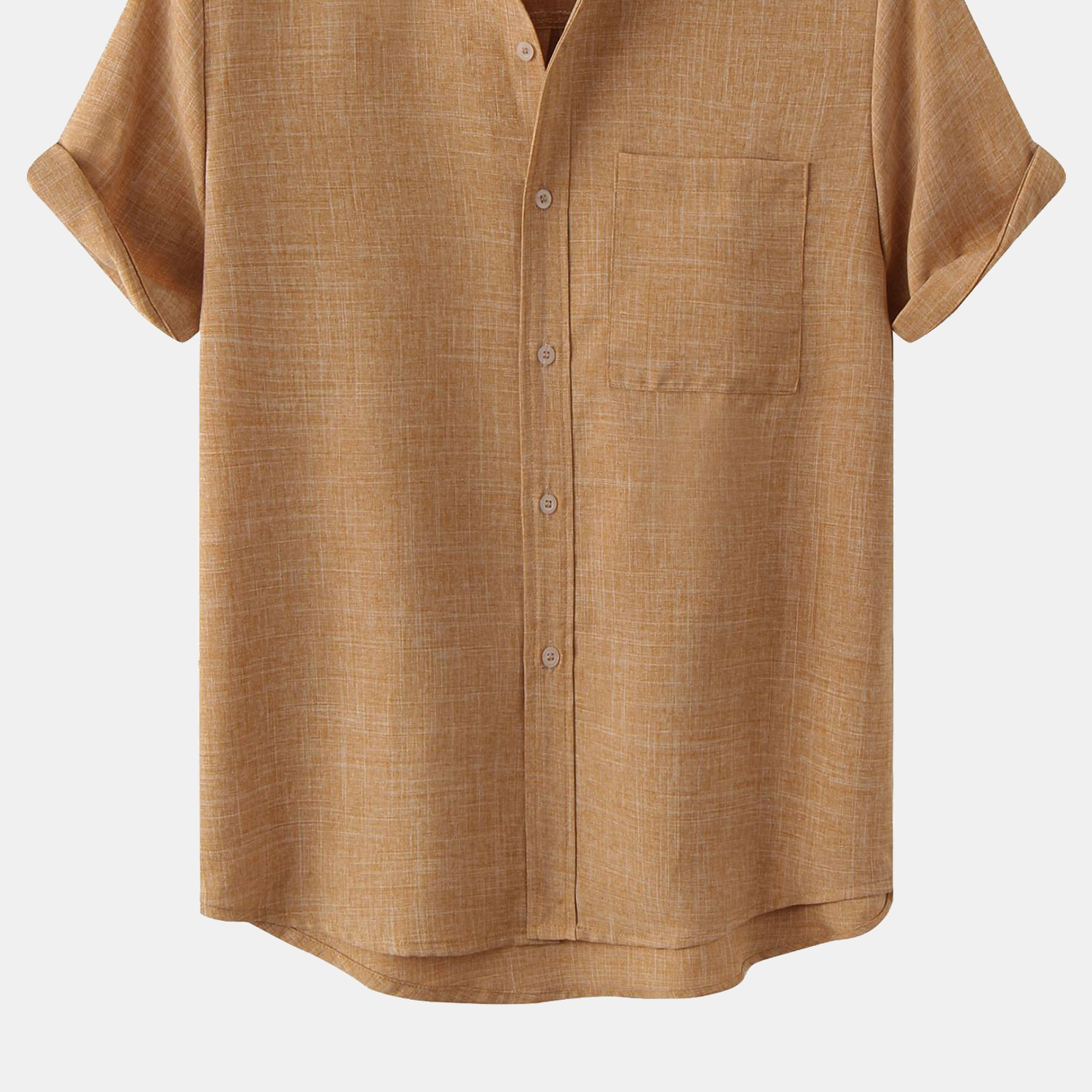 Men's Stand Collar Shirt with Pocket