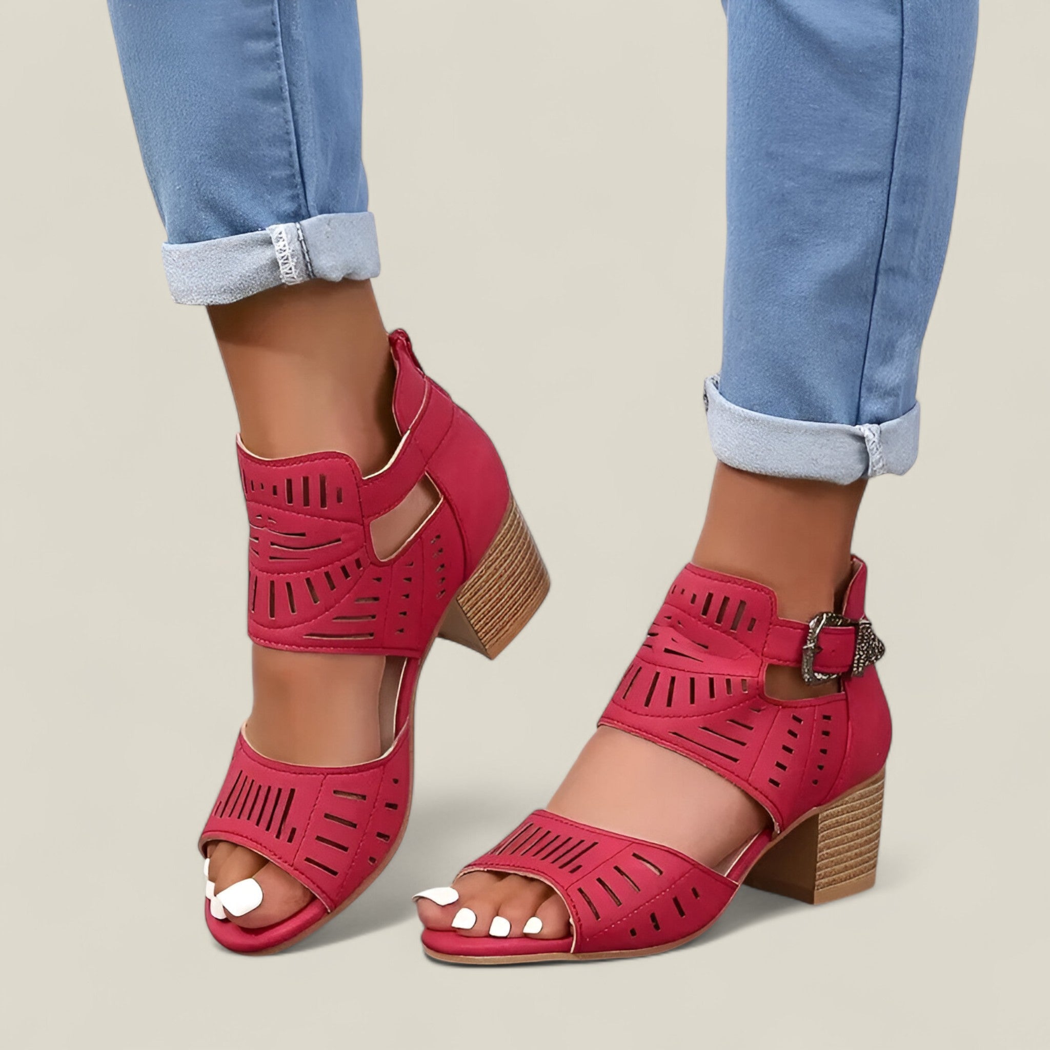 Sloane | Sandales en Veloursa - Apparence Élégante et Confortable